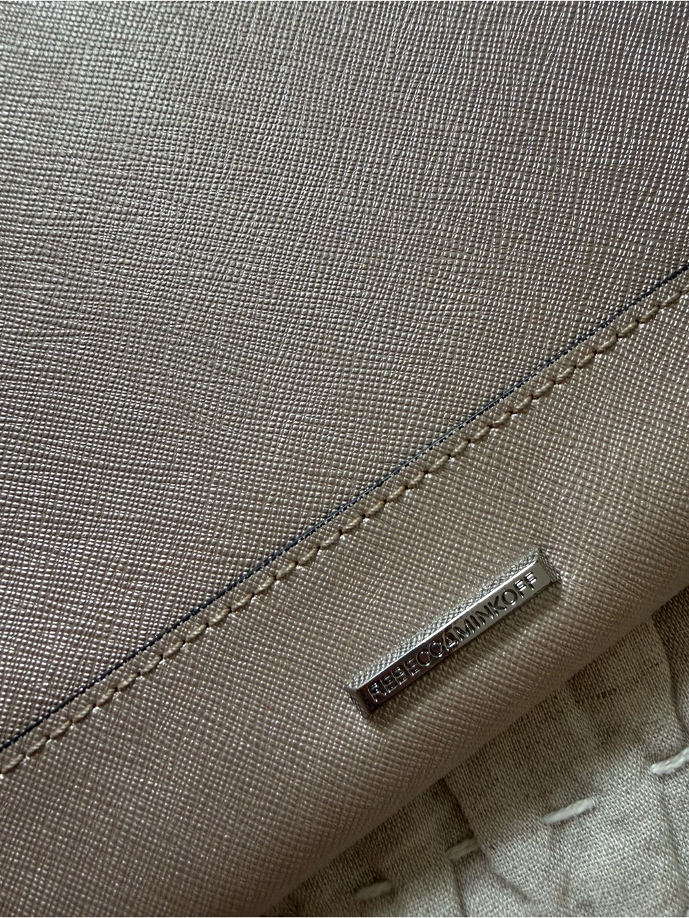 Rebecca Minkoff Saffiano Envelope Clutch in Taupe - Picture 3 of 3